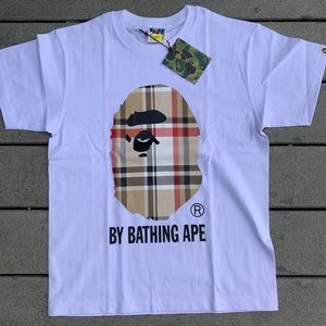 WHITE/BEIGE BAPE TEE ALL SIZES